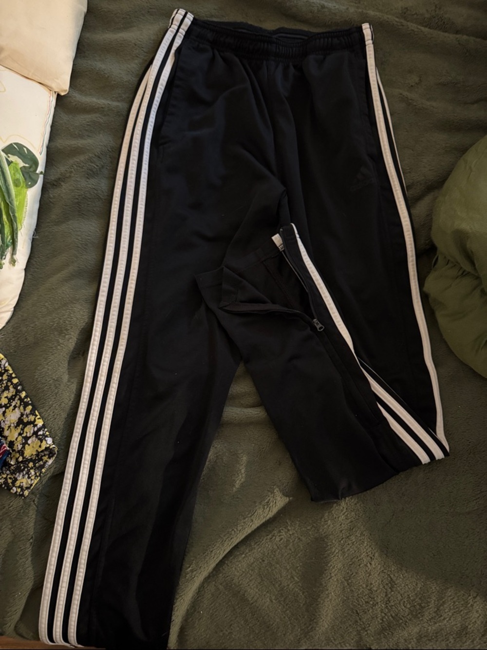 adidas Black Sweatpants with White Triple Stripes